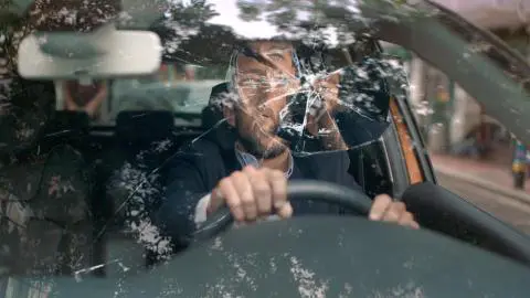 Defekte Frontscheibe