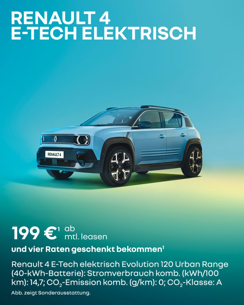 Renault 4 E-Tech elektrisch 4 Raten geschenkt